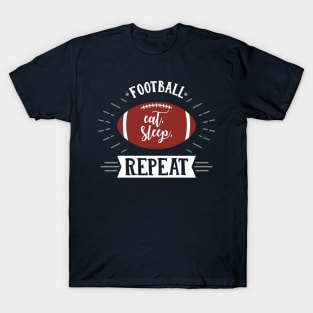 Football Eat Sleep Repeat Sports Babe Game Day Mom Gifts graphic T-Shirt